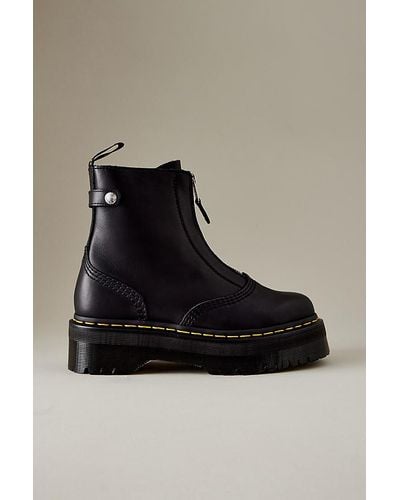 Dr. Martens Jetta Zipped Sendal Leather Platform Boots - Black