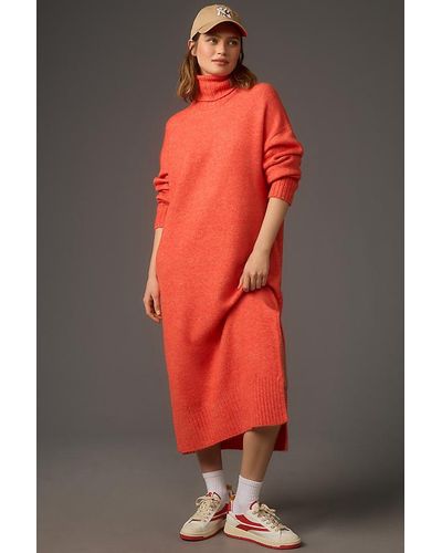 Daily Practice by Anthropologie Turtleneck Midi Jumper Dress - Red