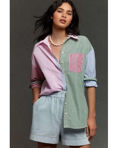 Maeve The Bennet Buttondown Shirt By : Mixed Stripe Edition - Multicolour
