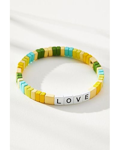 Anthropologie Worded Chicklet Bracelet - Yellow