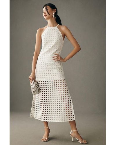 Vineet Bahl Halter Lace Dress - White