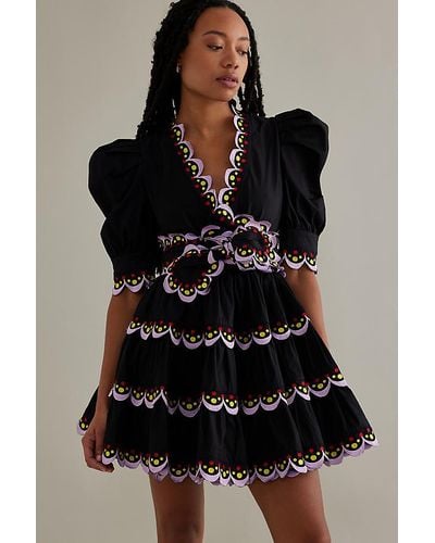 Celiab Celeste Scalloped Mini Dress - Black
