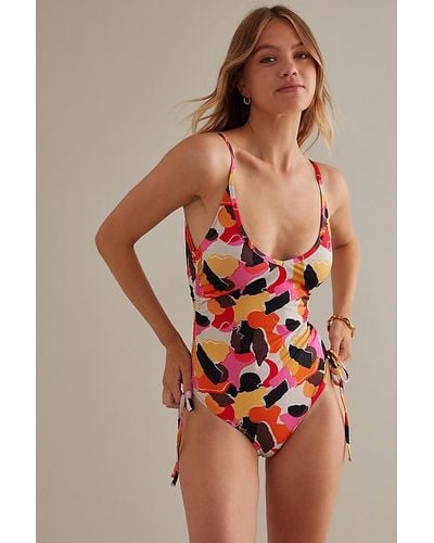 We Are We Wear Nicola Ruched One-piece Swimsuit - Red