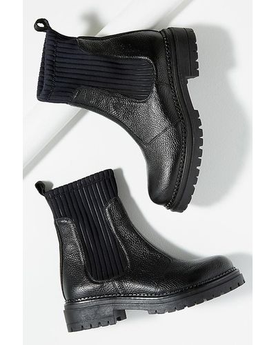 Anthropologie Georgina Leather Ankle Boots - Black