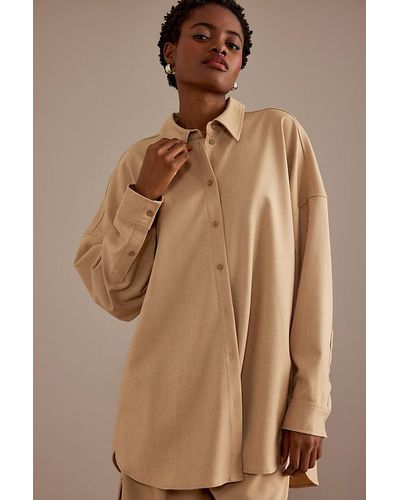 SELECTED Mala Oversized Long-sleeve Shirt - Brown