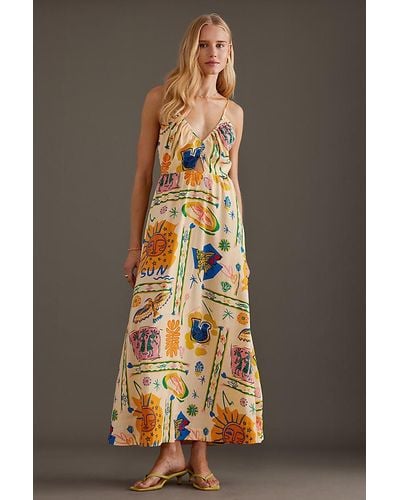 Object Martha Sleeveless Printed Maxi Dress - Multicolour