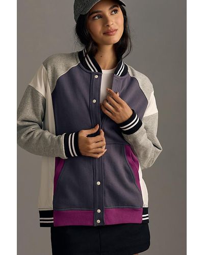 Daily Practice by Anthropologie Colourblock Varsity Jacket - Blue