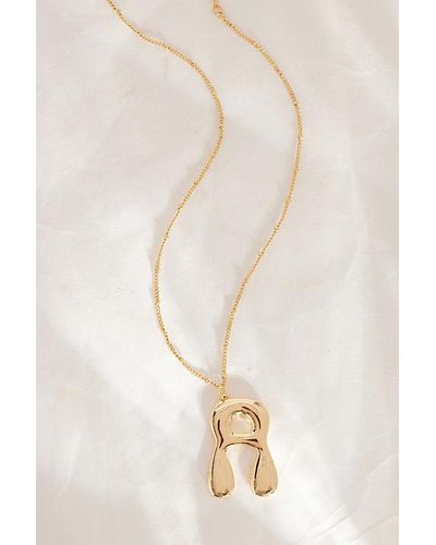 Anthropologie Gold-plated Oversized Bubble Monogram Necklace - Natural