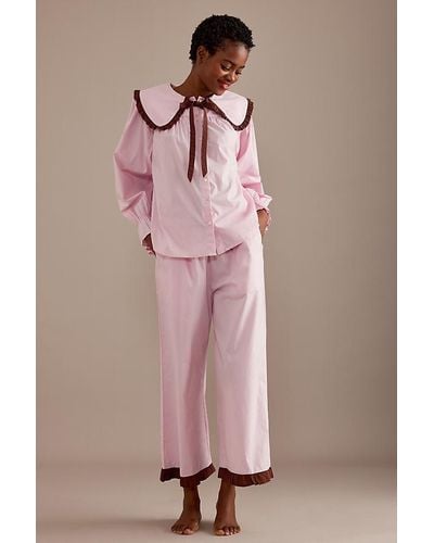 Damson Madder Maria Cotton Pyjama Set - Pink