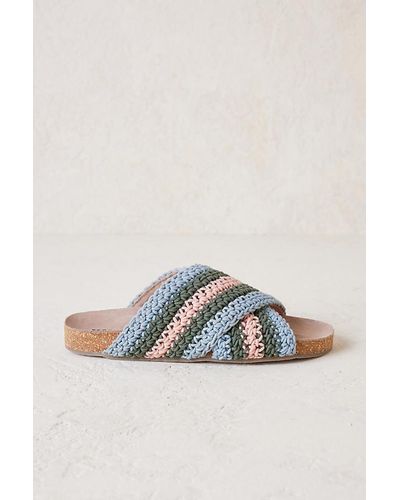 Anthropologie Crochet Cross-strap Sandals - Multicolour