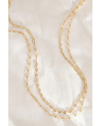 Anthropologie Longline Mixed Chain Layered Necklace - Natural