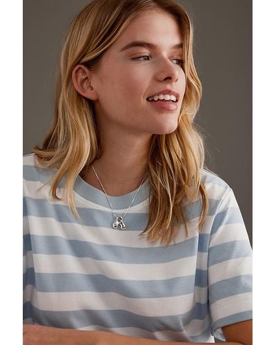 Anthropologie Silver-plated Bubble Letter Monogram Necklace - Natural