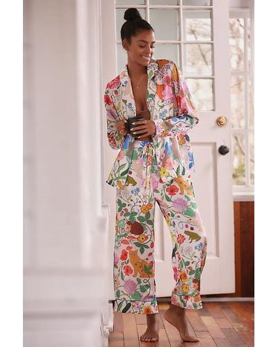 Karen Mabon Summer Garden Long Pyjamas Set - Pink