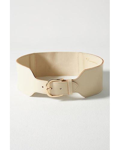 Anthropologie Smooth Leather Tall Belt - Natural