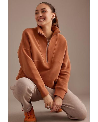 Varley Colebrook Half-zip Sweatshirt - Brown