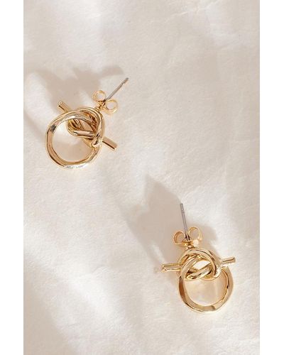 Anthropologie Knot Drop Earrings - Natural