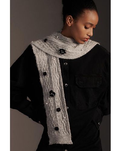 Maeve Pearl Cable Knit Jumper Vest Shrug - Black