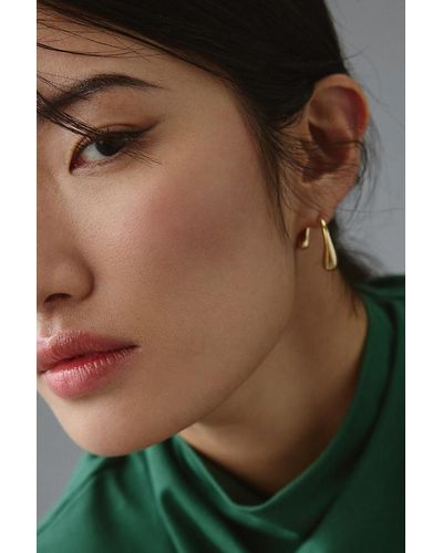 Anthropologie Gold-plated Geometric Double-sided Drop Earrings - Green