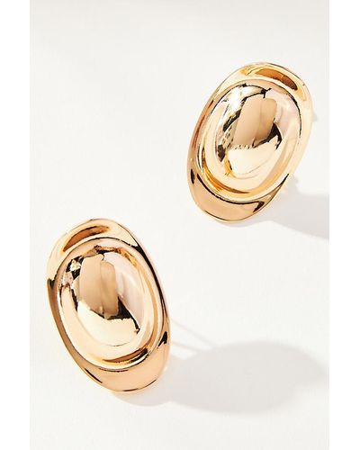 Anthropologie Dome Drop Earrings - Metallic