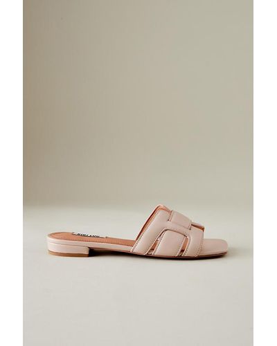 Bibi Lou Holly Leather Slide Sandals - Natural