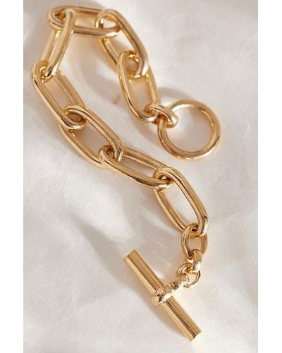 Tilly Sveaas Gold-plated Oval Linked T-bar Bracelet - Natural