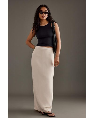 SELECTED Addia Linen-blend Maxi Skirt - Black