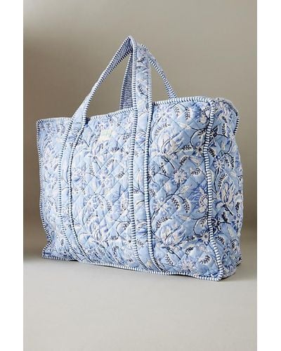 Dilli Grey Quilted Weekend Bag - Blue