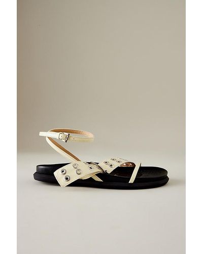 Miista Zilda Buckle Leather Sandals - Metallic