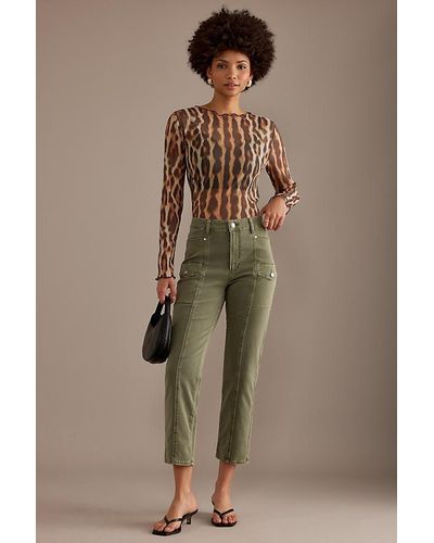 PAIGE Alexis Cropped Cargo Jeans - Natural