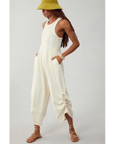 Daily Practice by Anthropologie Sleeveless Seamed Wide-leg Jumpsuit - Natural