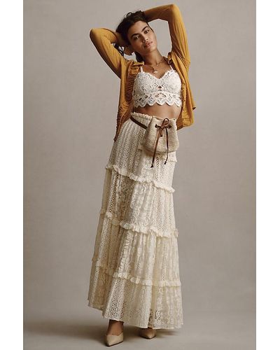 Forever That Girl Tiered Lace Maxi Skirt - Natural