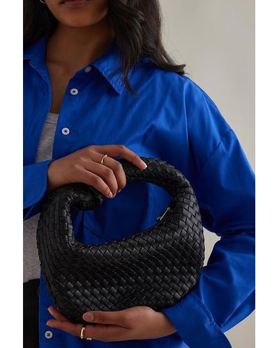 Melie Bianco Larissa Woven Faux-leather Shoulder Bag - Blue