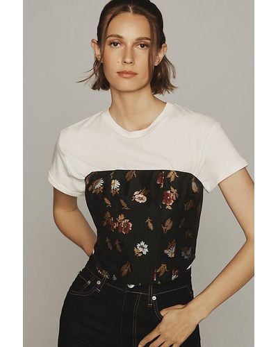Maeve Embellished Cropped Corset Top - Multicolour