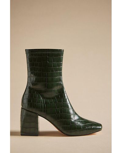 Silent D Carina Faux-leather Heeled Ankle Boots - Green