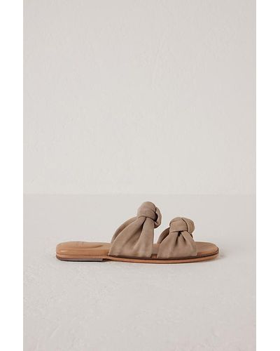 H by Hudson Hudson Mimi Suede Slide Sandals - Natural