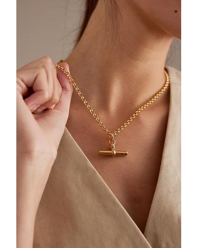 Tilly Sveaas Gold-plated Medium T-bar Chain Necklace - Natural