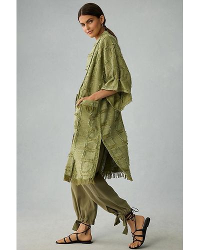 Anthropologie By Fringed Kimono - Green