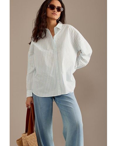 SELECTED Long-sleeve Striped Shirt - White