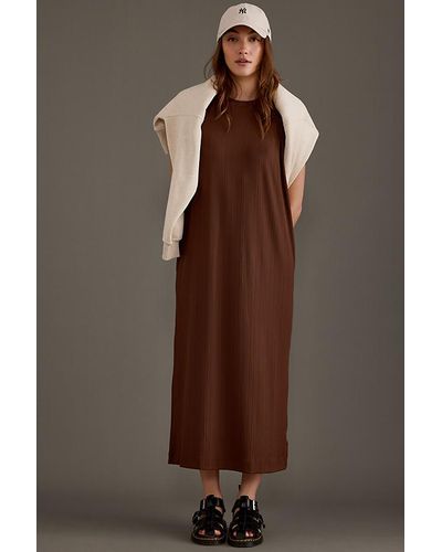 Varley Kayla Sleeveless Jersey Midi Dress - Brown