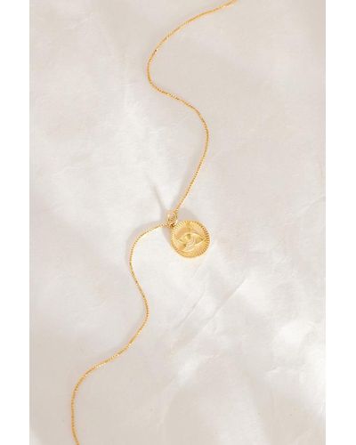 Rachel Jackson Gold-plated Zodiac Art Coin Pendant Necklace - Natural