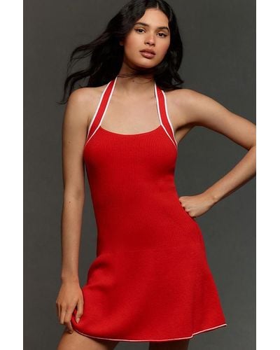 Daily Practice by Anthropologie Full Speed Halter Mini Dress - Red