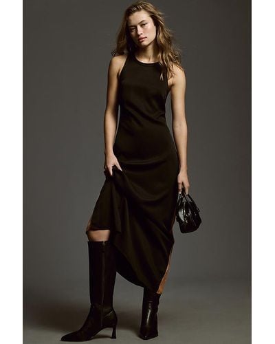 Maeve Colourblock Twist-back Midi Dress - Black