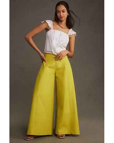 Maeve A-line Palazzo Trousers - Green