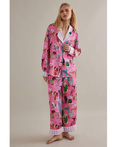 Karen Mabon We Woof You A Merry Christmas Long-sleeve Pyjamas Set - Pink