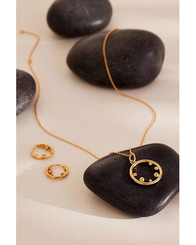 Rachel Jackson Stellar Gold-plated Orb Hoop Pendant Necklace - Black