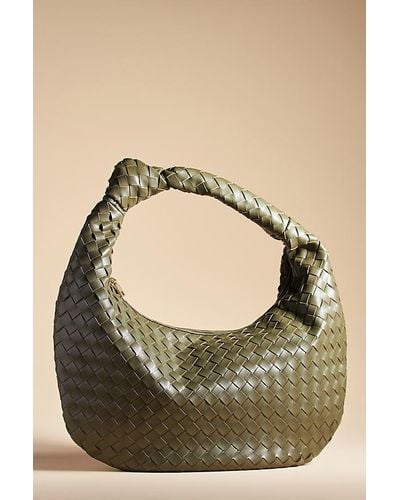 Melie Bianco The Brigitte Woven Faux-leather Shoulder Bag By : Oversized Edition - Green