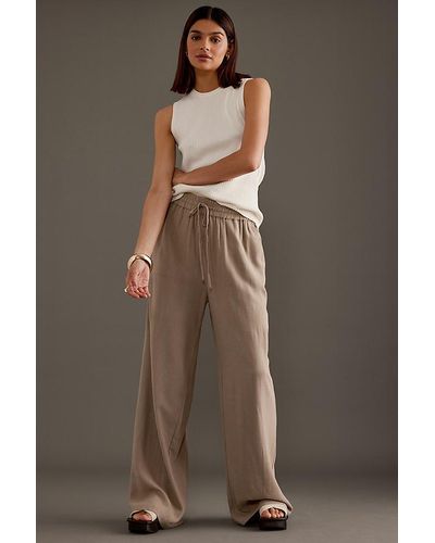 SELECTED Viva-gulia Linen-blend Trousers - Brown