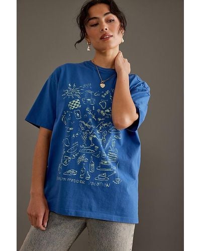 Damson Madder Bon Voyage T-shirt - Blue