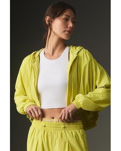 Daily Practice by Anthropologie Cropped Zip Hoodie Jacket - Yellow