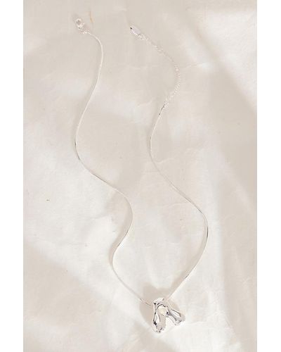 Anthropologie Silver-plated Bubble Letter Monogram Necklace - Natural